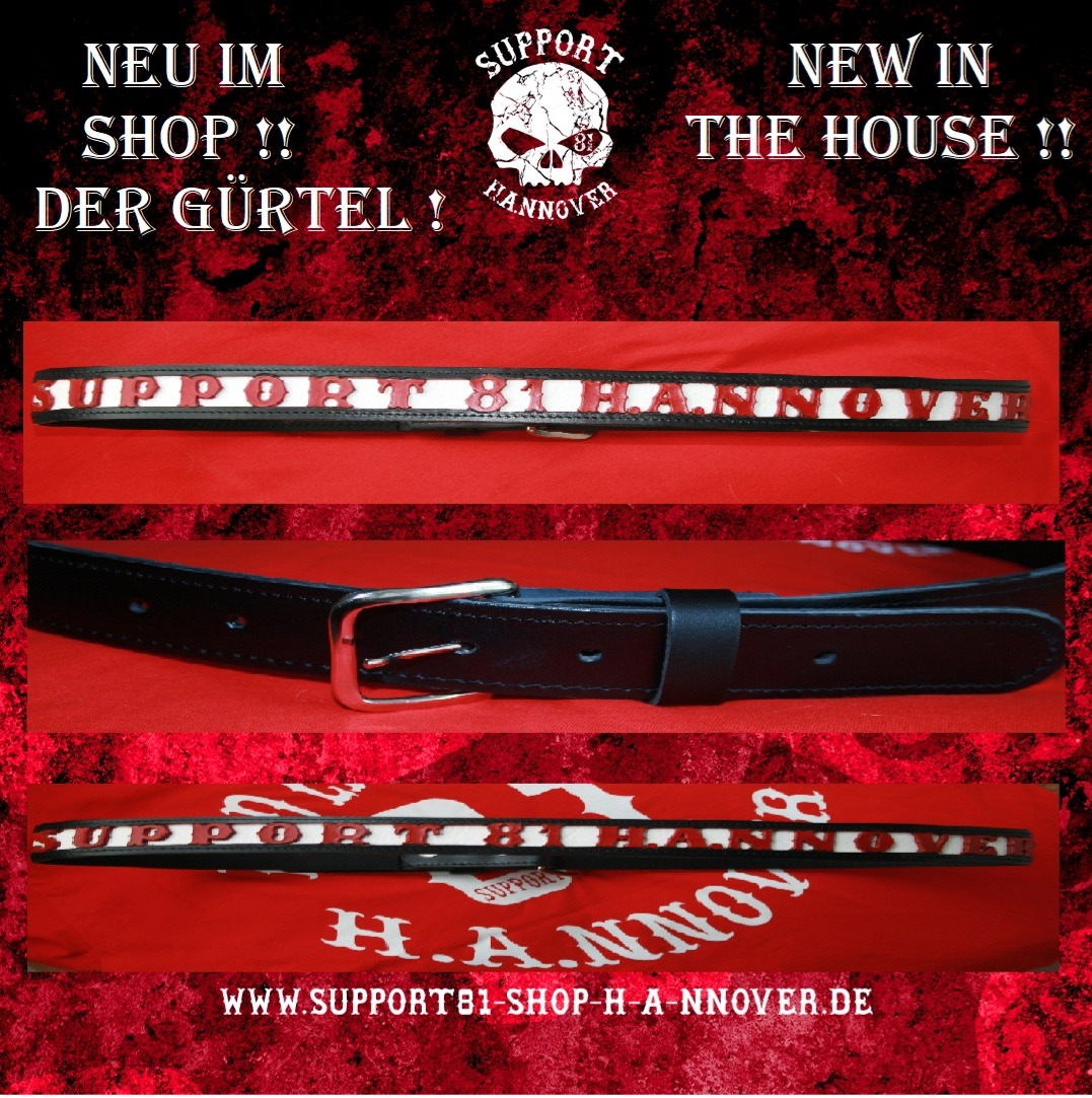 Ledergürtel "SUPPORT 81 H.A.NNOVER" Keine Rücknahme / Umtausch ...