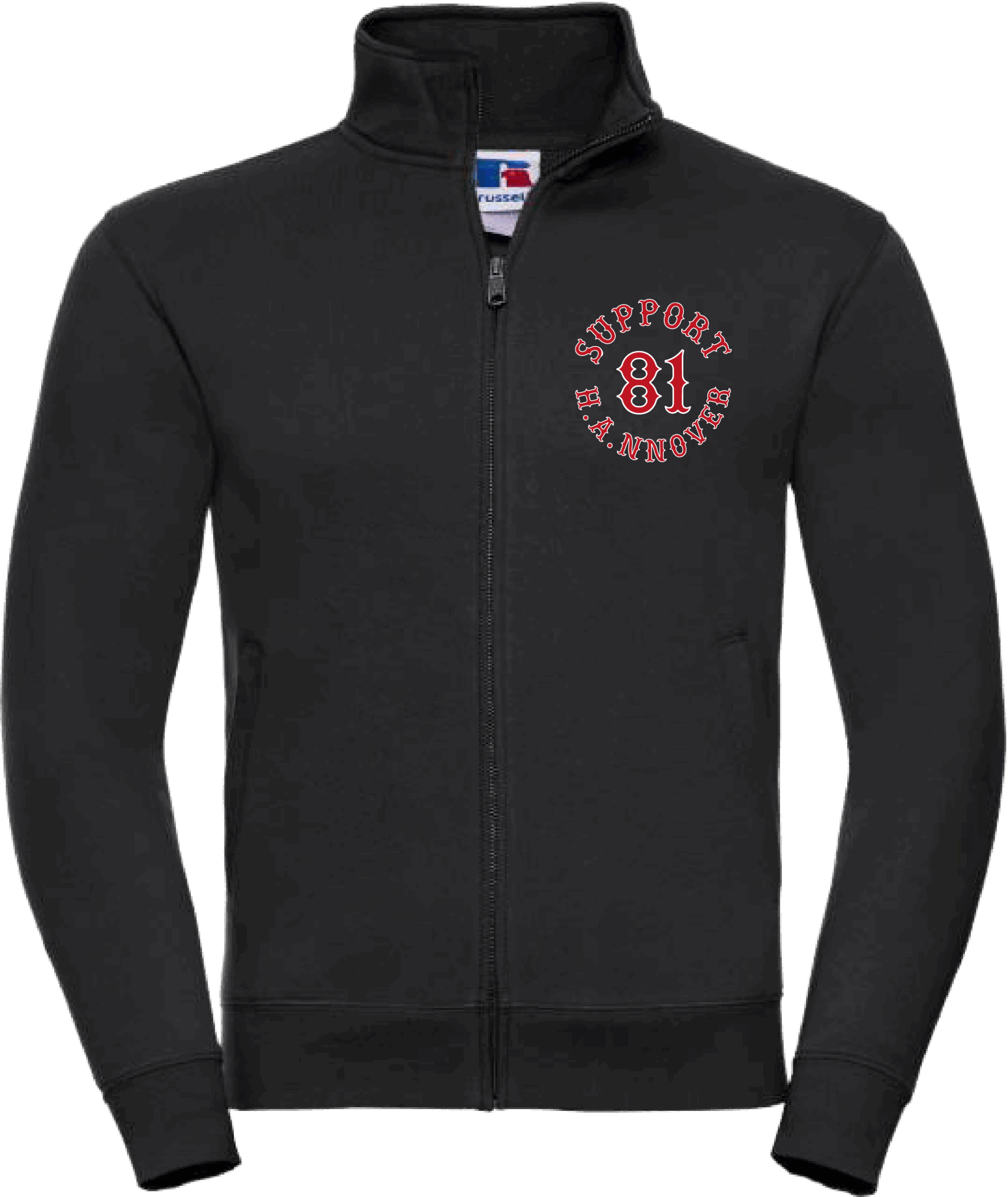 Zipper - Jacke "Support 81 H.A.NNOVER" Schwarz - Offizieller 81 Support ...